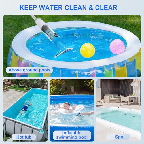 4 in 1 Cordless Rechargeable Small Pool Vacuum spa hot tub 90 Mins Running Time, 12 Gallons/Min Powerful Suction