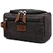 Men's Toiletry Bag Canvas Shaving Dopp Kit Travel Bathroom Bags Organizer (Black)
