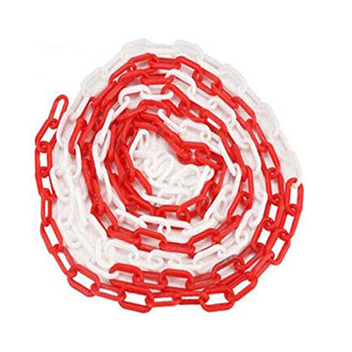 MACHSWON 25m Plastic Chains Barrier Safety Post Cone Isolation Chains for Transportation, Garden Fence Red White