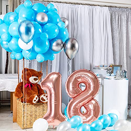 YaMeite 40 inches Large Helium Number Balloons, Rose Gold 0 1 2 3 4 5 6 7 8 9 Balloons Number,Gaint Foil Number Age Balloons for Birthday Party Decoration (Rose Gold 0)