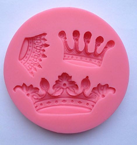 Baking Molds Round Pattern Mini Crown King Queen Soft Silicone Mold Fondant Mat Cake Decorating Cupcake Design Baking Candy Paste Non-stick Mat (A 142)