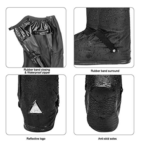 Aobrill Waterproof Shoes Covers, Foldable Reusable Snow Rain Boot for Women Men (Black, S)