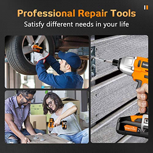 20V Cordless Impact Driver Set, 1/4" Keyless Hex Chuck, 1350 Inlbs Max