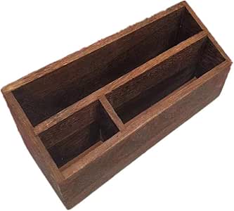 Caja de almacenamiento de escritorio multifunción de madera caja de