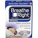 Breathe Right Nasal Strips to Stop Snoring, Drug-Free, Original Tan Large, 30 count