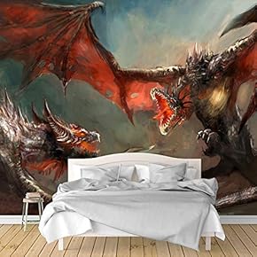 Wall Murals for Bedroom Dark Evil Dragon Removable Wallpaper Peel and Stick Wall Stickers - 66x96 inches