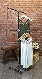 Industrial Pipe 4-Way Clothing Rack by William Robert's Vintage