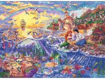 Amazon ディズニー Disney リトルマーメイド アリエル Ariel プリンセス トーマスキンケード クロスステッチ 手芸 クラフト 針 縫う 並行輸入品 Disney ディズニー ホーム キッチン 通販