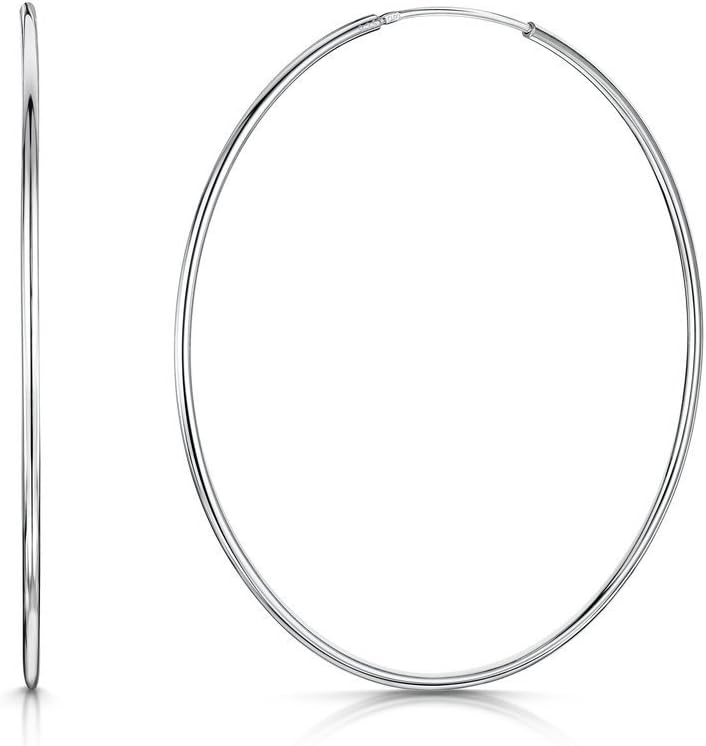 Hoop Earrings 925 Sterling Silver 60mm