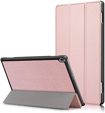 Lenovo Tab4 10 Case, [SlimShell] Tri-floding Hard Armor Case PU Leather Rotating Cover with Flip Folio Case with Auto Sleep/Wake Up Shell for Lenovo Tab4 10" Tablet 2017 Release (Rose gold)