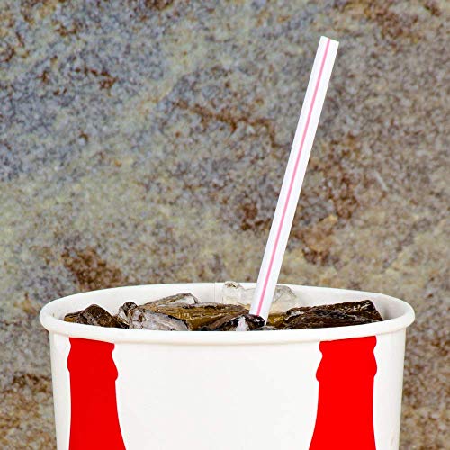 Plastic Drinking Straws, Extra Long, Red and White Striped, Individually Wrapped Straw 10 1/4 inches long, BPA Free, Restaurant Grade,200 Pack Disposable Straws - Thumbnail 3