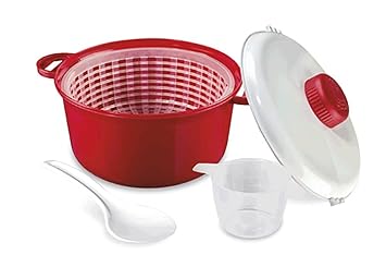 Olla para microondas coccion rapida con cesto 2,5L Max 120ºC pollo carne arroz .