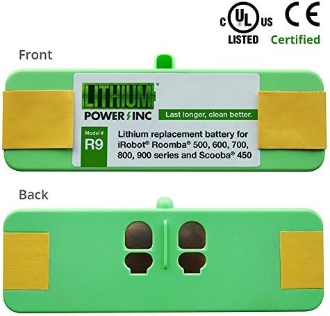 UL&amp;CE Certified - Lithium Roomba Replacement Battery For iRobot Roomba 500, 600, 700, 800, 980 Series and Scooba 450, 4400 mAh by Lithium Power