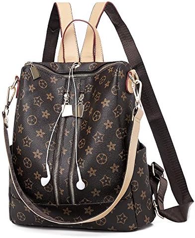 TXVSO Fashion Leather Zipper Backpack Rucksack Purse Handbag Crossbody Shoulder Bag For Women Ladies, Anti Theft Pocket