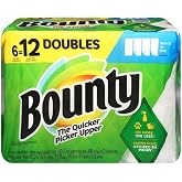 Bounty, Paper Towels Select-A-Size White 2-Ply Double Rolls, 6 Count