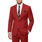 WYWK Men's 2 Piece Suit Slim Fit - One Button Jacket Pants with Tie and Pocket Square, Suits for Men Wedding Business Party