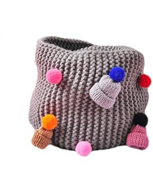 Kids Boys Girls colorful Little Ball Knit Warm Scarf O Ring Neck Neckerchief