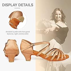 YKXLM Women's Latin Dance Shoes Satin Professional