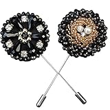 Ainow Mens Lapel Crystal Stick Brooch Pin for Suit Tuxedo Corsage