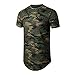 UNRESTRAINED Mens Hipster Hip Hop Holes Camouflage T Shirt