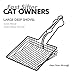 BasicForm Fast Sifting Cat Litter Scoop - Stainless Steel Metal Scooper - Wire Design with Black Resin Coating for Efficiently Cleaning