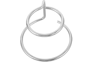 VILLCASE Crystal Sphere Display Pedestal Metal Dual Ring Stand Silver Large 5cm Diameter Tabletop Base