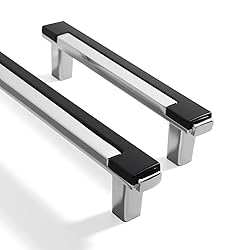 Kcmwsy 5 Pack Black and Silver Cabinet Pulls