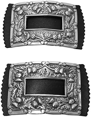 Stunning Solid Pewter Thistle Deisgn Brogue Shoe Buckles