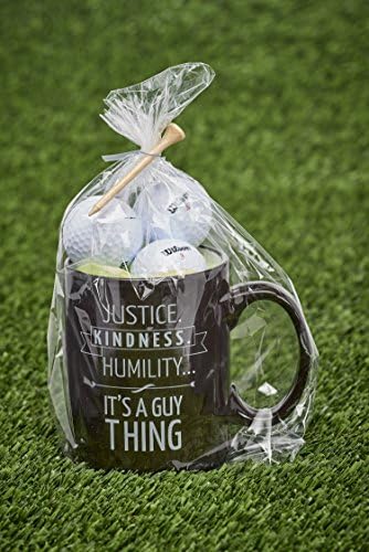 Justice Kindness Humility It's a Guy Thing Micah 6:8 Scripture 16 Oz Ceramic Mug Tee Golf Ball Gift Set
