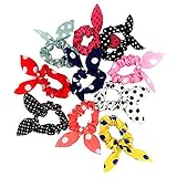 10Pcs Rabbit Ear Hair Tie Bands Accessories Japan Korean Style Ponytail Holder - Randomly Sent
