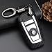S-WEKA CARBON FIBER STYLE Black Carbon Fiber Texture Car Key Case Cover Holder Pouch Remote Key Chains Key Bag Fit For BMW keyless remote control Smart Key Fob Holder 1/2/3/4/5/6/M/X SERIES X3 X