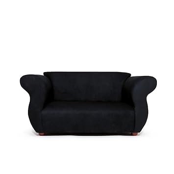 Rosenberry Rooms Fantasy Furniture Fancy Microsuede Sofa Black