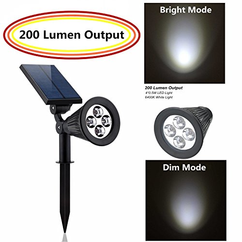 USYAO Garden Illumination Solar Spot Light, LED Light Source,Super Bright with 3 Modes Brightness,Angle Adjustment,Lighting Favor,Simple Beautiful Durable (Spot Light 004-1pcs)