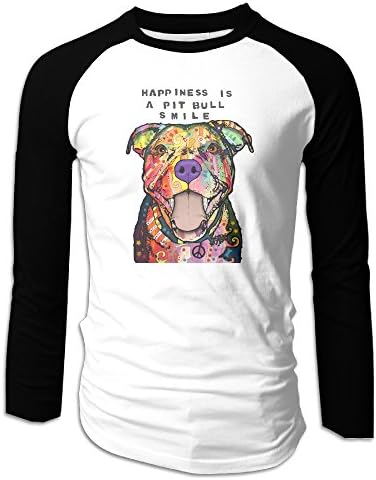 Smile Dean Russo Dog The Mountain Pit Bull Mens Plain Raglan T Shirt Long Sleeve Vintage