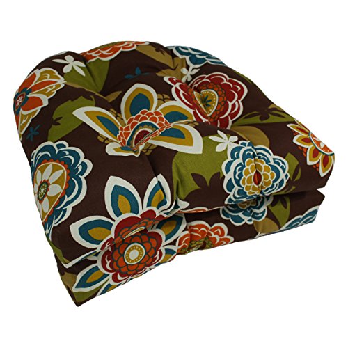 19-inch U-Shaped Patterned Spun Polyester Tufted Dining Chair Cushions (Set of 2) 93184-2CH-REO-50