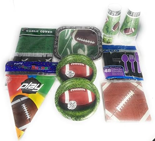 Football/Superbowl Party Tableware Bundle for 14! Free popcorn bowl with lid included!