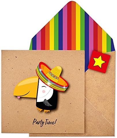 Tache TG026 Handmade Party Time Toucan Glittered Card