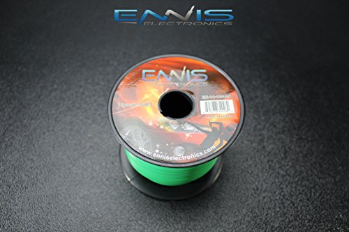 14 GAUGE WIRE GREEN BY ENNIS ELECTRONICS 100 FT SPOOL PRIMARY AUTOMOTIVE AWG COPPER CLAD
