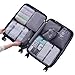 Belsmi 8 Set Packing Cubes - Waterproof Mesh Compression Travel Luggage Packing Organizer with Shoes Bag (Grey)