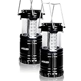 [2 Pack] Ultra Bright LED Lantern, APOLLED Portable Outdoor LED Camping Lantern Flashlights for Outages, Hiking, Emergencies, Camping(Black, Collapsible)