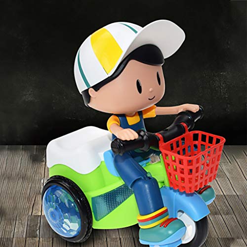 Jinjin Children's Stunt Tricycle Crane Head 360 Degree Rotating Music Lighting Popular Electric Toys Durable Toddler Baby Gifts (A) - Thumbnail 3