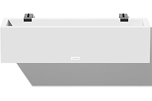 Veradek Block Series Railing Planter - Rectangular Flower Box for Outdoor Balcony/Fence | Durable All-Weather Use with Adjustable Brackets | Modern Décor for Flowers, Succulents, Hanging Plants