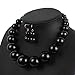 KOSMOS-LI Large Style Big Imitate Pearl Strand Choker Necklace With Earrings Set