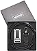 Marino Men's Ultra Soft Leather Ratchet Dress Belt with Automatic Buckle, Enclosed in an Elegant Gift Box - Gunblack Silver Leather Buckle W/ Black Leather - Custom XL: Up to 54
