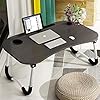 VLikeze-Laptop-Desk-Laptop-Bed-Table-with-Foldable-Legs-Cup-Slot-Reading-Holder-Notebook-Stand-Breakfast-Bed-Tray-Book-Holder-for-Sofa-Bed-Terrace-Balcony-Garden-Black VLikeze Laptop Bed Table, Portable Bed Desk for Laptop, Foldable Laptop Lap Desk with Cup Holder Laptop Stand Breakfast…