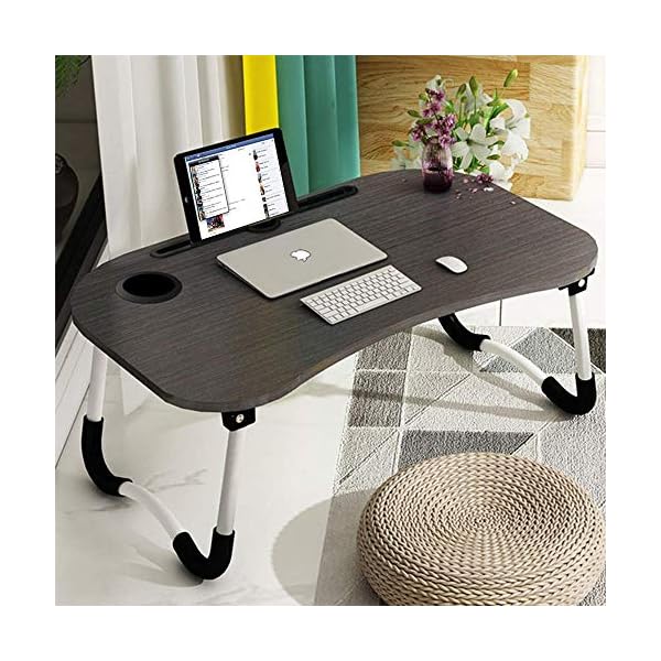 VLikeze-Laptop-Desk-Laptop-Bed-Table-with-Foldable-Legs-Cup-Slot-Reading-Holder-Notebook-Stand-Breakfast-Bed-Tray-Book-Holder-for-Sofa-Bed-Terrace-Balcony-Garden-Black VLikeze Laptop Bed Table, Portable Bed Desk for Laptop, Foldable Laptop Lap Desk with Cup Holder Laptop Stand Breakfast…