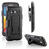 Samsung Galaxy Avant Case, RANZ Black Rugged Impact Armor Hybrid Kickstand Cover with Belt Clip Holster Case For Samsung Galaxy Avant G386 (T-Mobile)