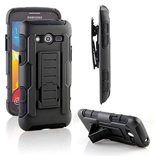 Samsung Galaxy Avant Case, RANZ Black Rugged Impact Armor Hybrid Kickstand Cover with Belt Clip Holster Case For Samsung Galaxy Avant G386 (T-Mobile) Samsung Galaxy Avant Case, RANZ Black Rugged Impact Armor Hybrid Kickstand Cover with Belt Clip Holster Case For Samsung Galaxy Avant G386 (T-Mobile)