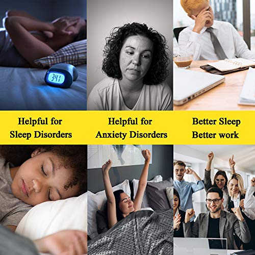 Weighted Blanket with 100% Cotton Cover, Breathable Comforter Heavy Blanket, Squares Glass Beads for Average Weight, for Good Rest and Deep Sleep, Full Size 48\'x72\' with 15lbs Fits 140-190lbs Adult