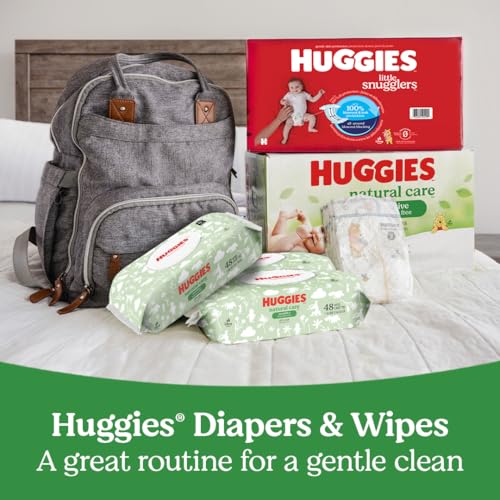 HUGGIES NATURAL CARE SENSITIVE BABY WIPES, UNSCENTED, HYPOALLERGENIC, 6 FLIP-TOP PACKS (288 WIPES TOTAL)